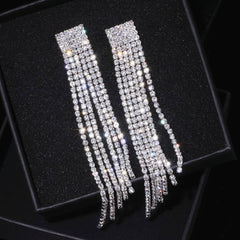 Women's Rhinestone Tassel Earrings