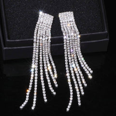 Women's Rhinestone Tassel Earrings