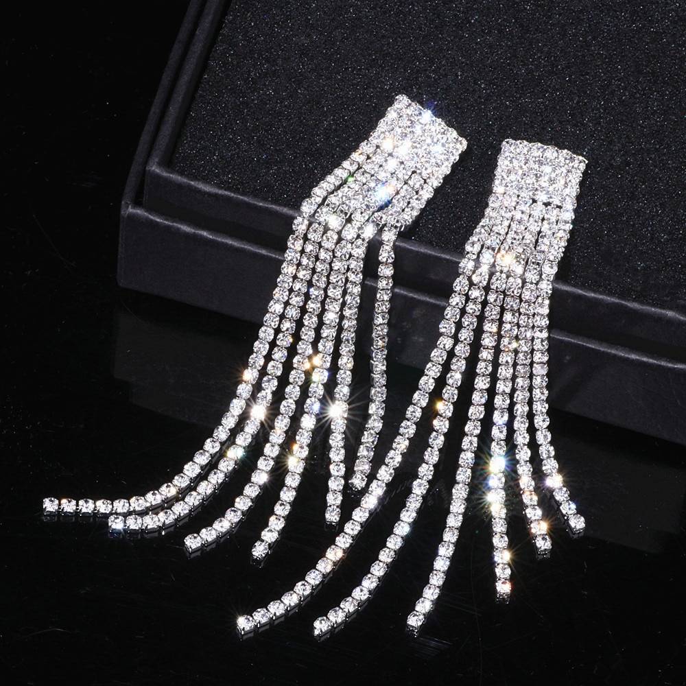Women's Rhinestone Tassel Earrings