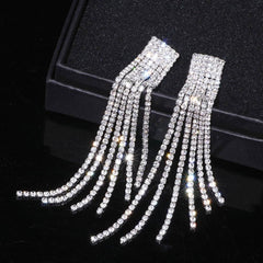 Women's Rhinestone Tassel Earrings