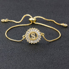 Women's Crystal Patterned Letter Bracelet