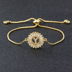Women's Crystal Patterned Letter Bracelet