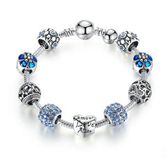 Women's Elegant Silver Beaded Bracelet