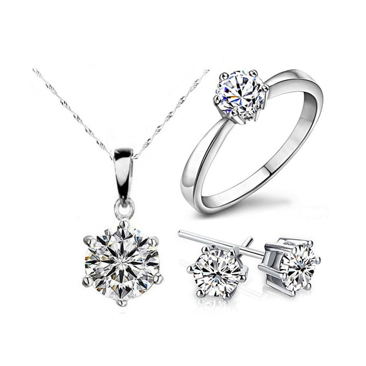 Fashion Silver Color Cubic Zircon Jewelry Sets