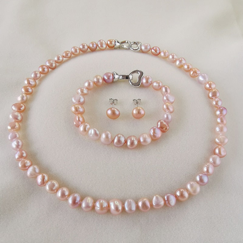 Women's Baroque Pearl Jewelry Set