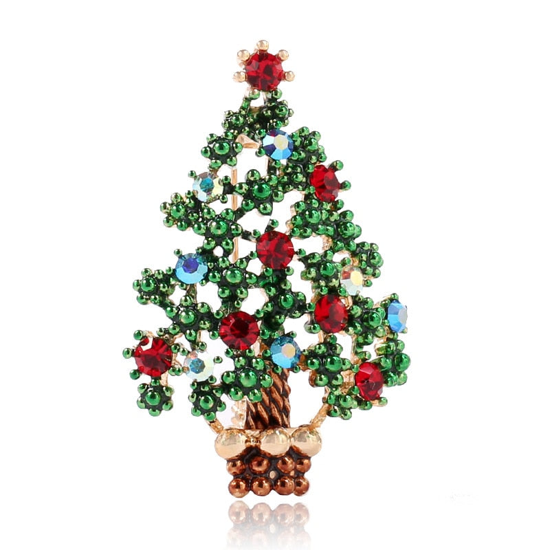 Women's Colorful Christmas Tree Shaped Brooch