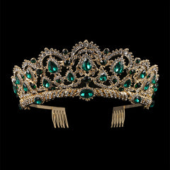 Women's Baroque Crystal Tiara with Comb