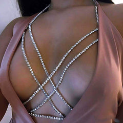 Shining Rhinestone Chest Chain