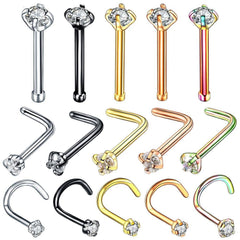 Titanium Crystal Nose Stud Piercing