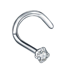 Titanium Crystal Nose Stud Piercing