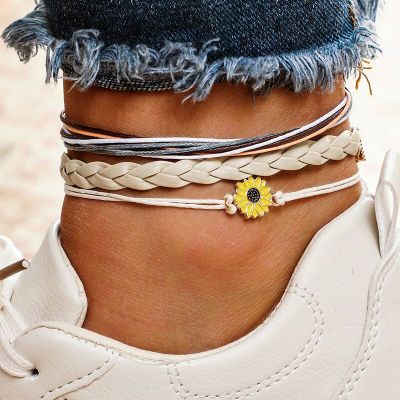 Bohemia Sunflower Charm Anklets