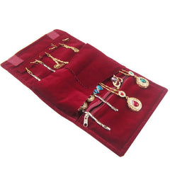 Folding Velvet Jewelry Organizer Roll