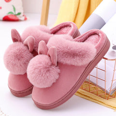 Women's Rabbit Ears Fur Slippers