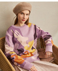 Women's Causal Patchwork Full Sleeved Jumper