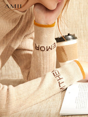 Women's Half-High Collar Full Sleeved Jumper