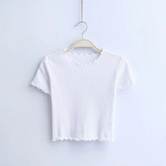 Vintage Slim Fit Short Sleeve Top for Women