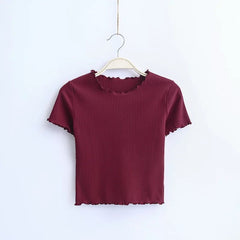 Vintage Slim Fit Short Sleeve Top for Women