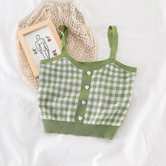 Women's Plaid Top with Buttons