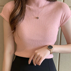 Women's Turtleneck Short Sleeved T-Shirt
