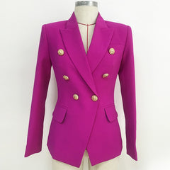 Button Women's Blazer in Pink Color