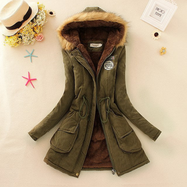 Women's Warm Fur Collar Parka