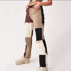 Women's Patchwork Jeans