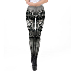 Fashion Casual Skull Printed Elastic Women's Leggings