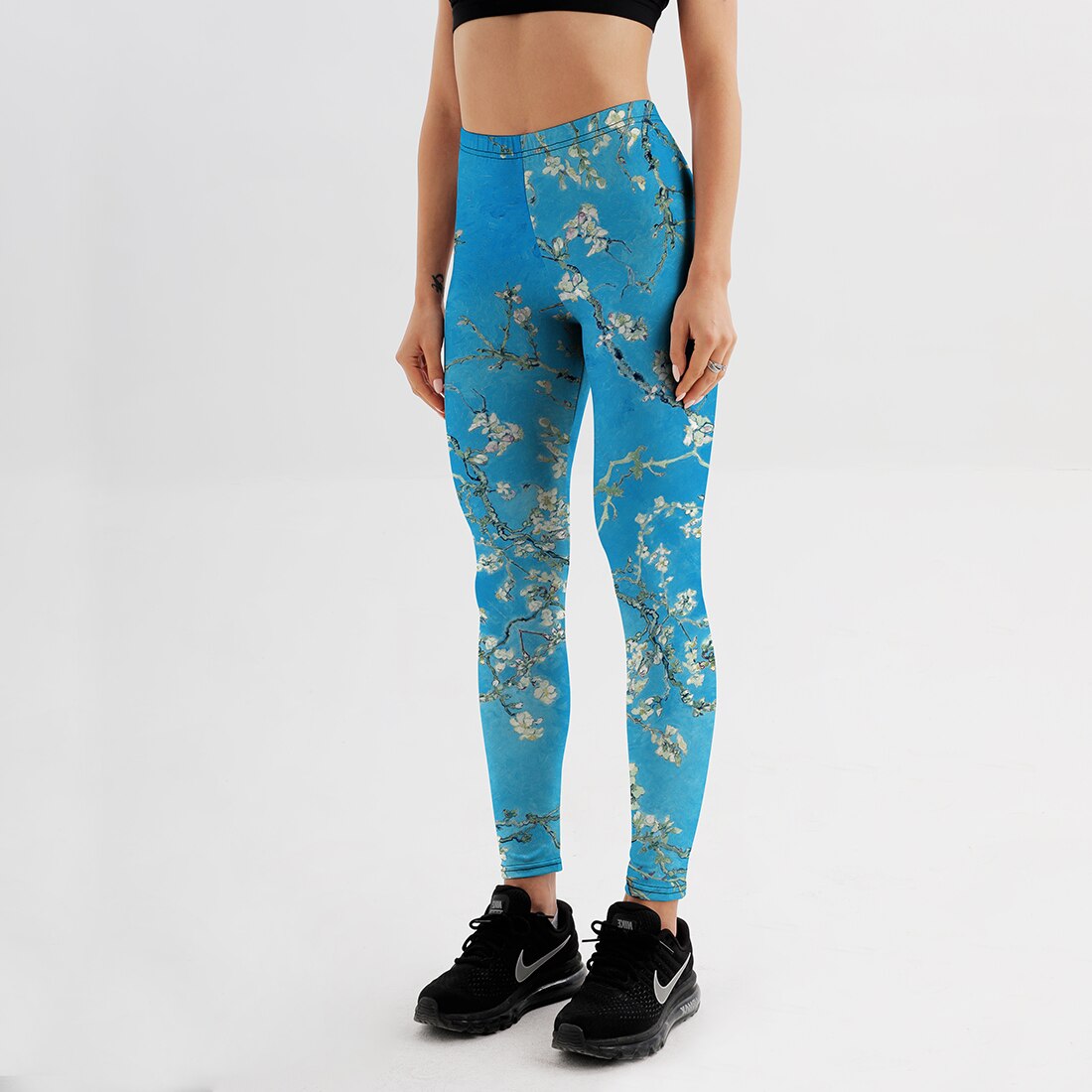 Cute Casual Blossom Patterned Elastic Women's Leggings