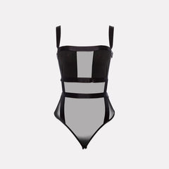 Women's Black Mesh Bodysuit