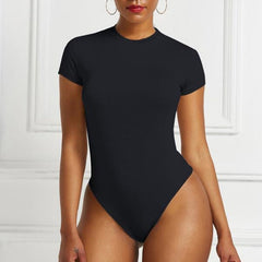 Women's Solid Color Short Sleeve Bodysuit