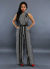 Women's Geometric Printed Sleeveless Romper