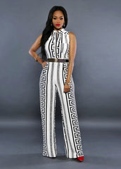 Women's Geometric Printed Sleeveless Romper
