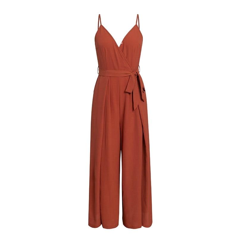 Red Solid Women's Jumpsuit