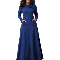 Women's Warm Maxi Dress with Pockets
