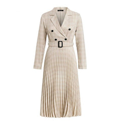 Vintage Plaid Work Dress for Women