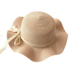 Ribbon Wavy Straw Hat for Kids