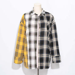 Women's Patchwork Plaid Shirt