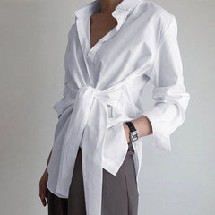 Women's Asymmetric Long Sleeved Blouse