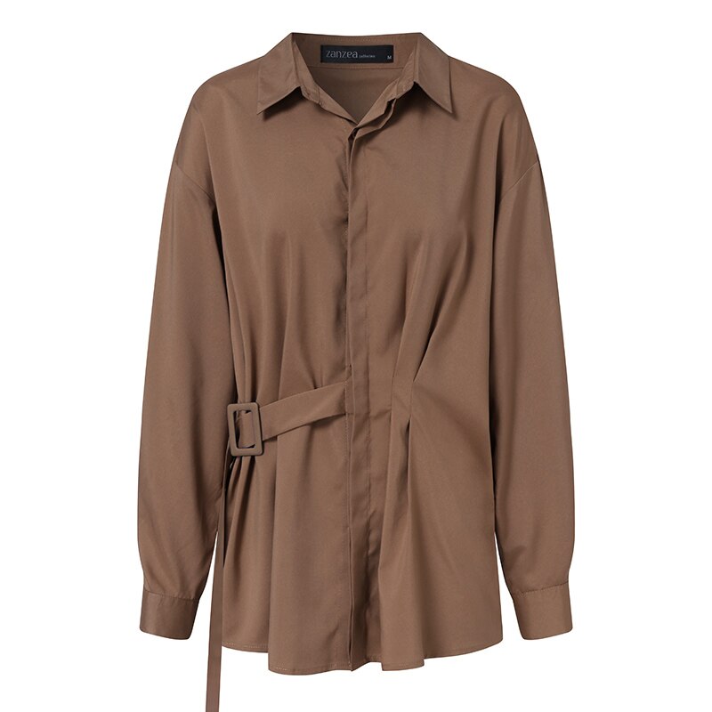 Women's Asymmetric Long Sleeved Blouse