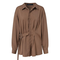 Women's Asymmetric Long Sleeved Blouse