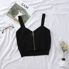 Women's Zippered Crop Top