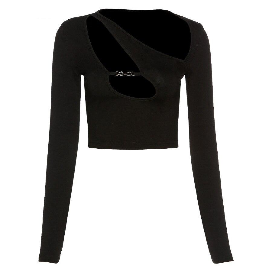 Asymmetrical Hollow Out Crop Top