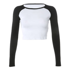 Basic Cotton Women's T-Shirt with Long Sleeves