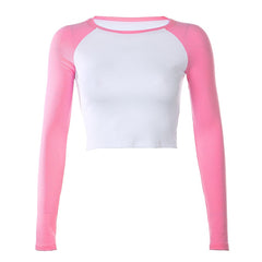 Basic Cotton Women's T-Shirt with Long Sleeves