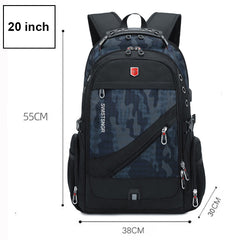 Men's Diagonal Zippper USB Backpack