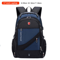 Men's Diagonal Zippper USB Backpack