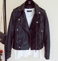 Women's Slim Black Motorcycle Jacket