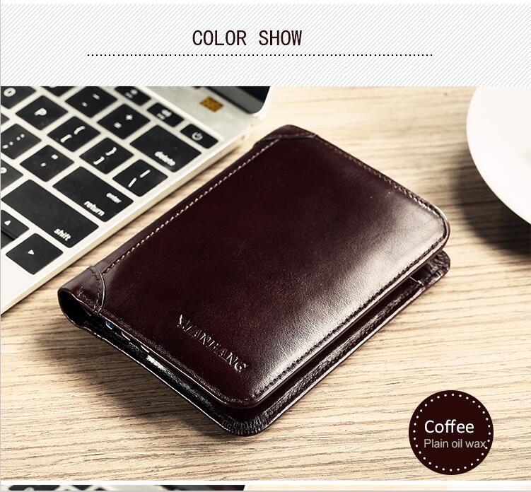Fashion Short Genuine Leather Men's Wallet
