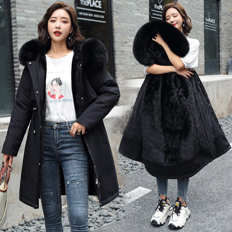 Women's Warm Cotton Lined Winter Coat