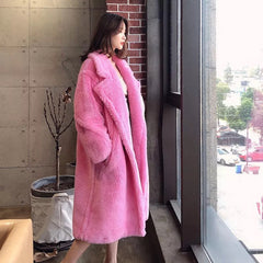 Winter Long Faux Fur Coat for Women